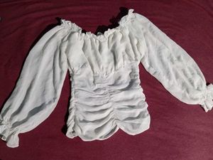 Sheer White Crop Top