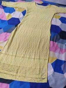 Yellow Embroidered Kurta