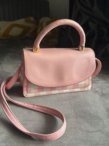 Pink Gingham Mini Top Handle Bag