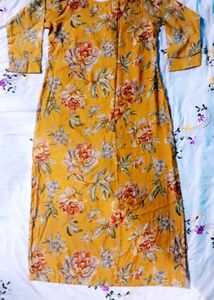 Yellow Flower woman Kurti