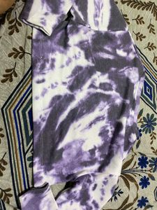 Blue Nd White Crop Top