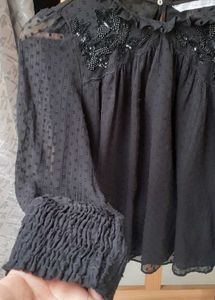 Elegant Black Sheer Blouse