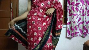 Elegant Red Printed Saree