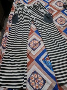 Striped Flare Leg Pants