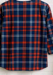Plaid 3/4 Sleeve Top