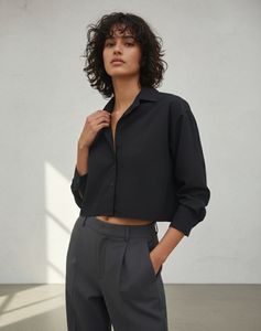 Black Crop Top Shirt
