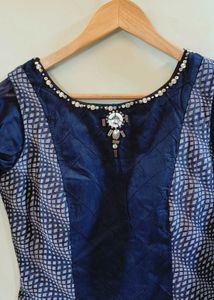 Blue Anarkali Full Length Dress with Duppata Women