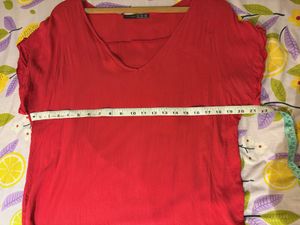 Beautiful Red V-Neck Tunic Top