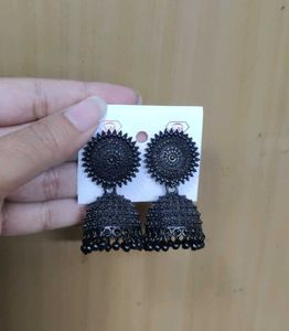 Black Oxidised Earrings