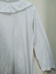 Voguish White Cover up Or Shrug With Ruffles