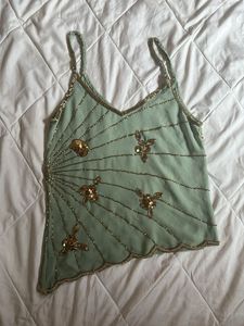y2k butterfly sequins Top