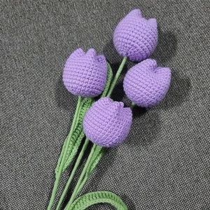Crochet Tulips For Vase( 4 Pcs )