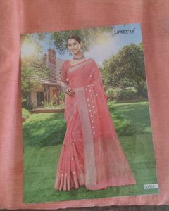Peach Coloured Formal Saree