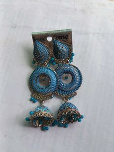 Blue Jhumka Earrings
