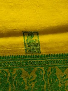 Yellow &amp; Green Baluchari silk saree