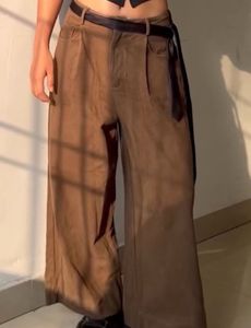 Brown Wide Leg Jeans