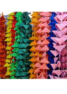 Set of 4 Handmade Fabric Triangle Strings Torans