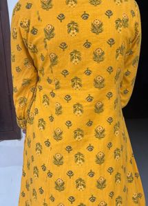 Mustard Printed Kurta