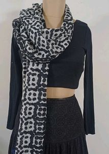 Black and White Polka dots Stole Scarf