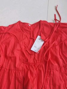 Red Ruffled Tie Top