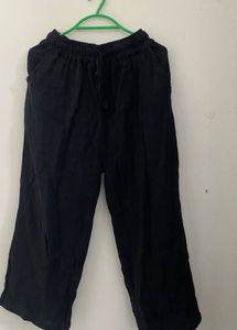 Black Linen Blend Culottes