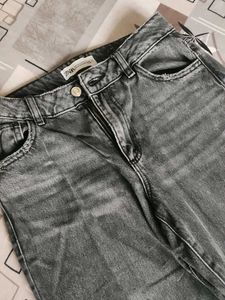 Gray Wide Leg Jeans