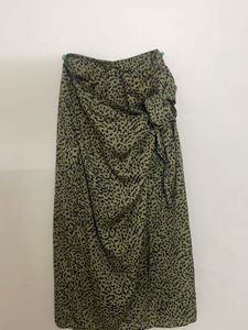 Animal Print Wrap Skirt