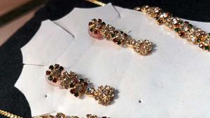 Seweled Necklace and Earring Set