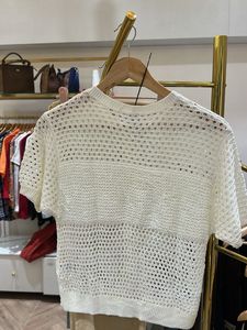 Crochet Knit Button-Up Top