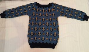 Blue Animal Print Sweater