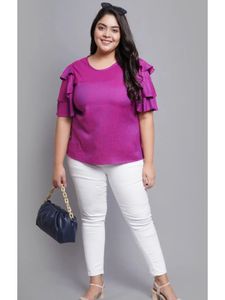 Purple Striped Flared Sleeve Top – Yash Gallery