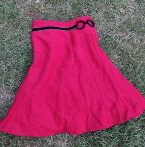 Red Woolen Skirt
