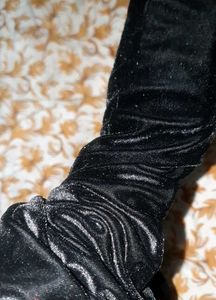 Shimmer Black Velvet Tops Just For You