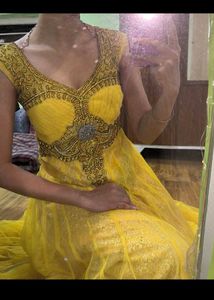 Haldi Yellow Heavy Work Anarkali