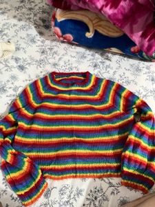 Hand Knit Cropped Sweater