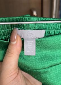 NEW H&amp;M Green Festive Wide Leg Pants