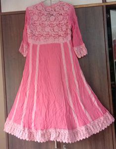 Carrot Colour Elegant Dress