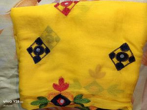 Yellow Embroidered Kurta