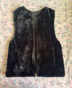 Fuzzy Black Vest