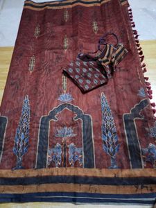 Office Wear Ajrakh Pichwai Printed Saree