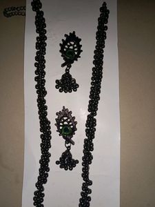 Oxidised Jewelery Set Krishna Flute