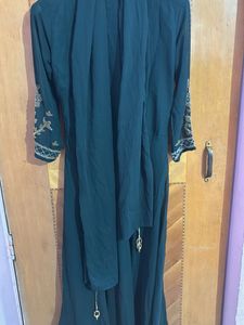 Emerald Green Embellished Anarkali Dress