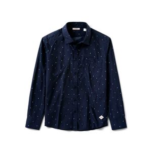 Navy Blue Patterned Shirt