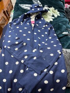Polka Dot Zip-Up Hoodie