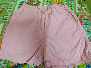 Pink Cotton Shorts