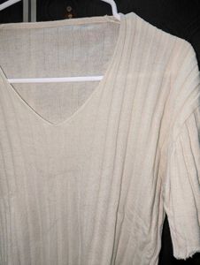 Ribbed Knit V-Neck Top