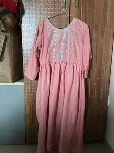 Peach Embroidered Kurta