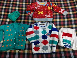 Knitted Baby Sweater Set combo