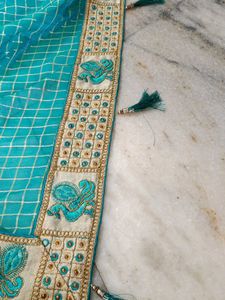 Golden Beats Work Saree
