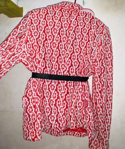 Red &amp; White Floral Jacket